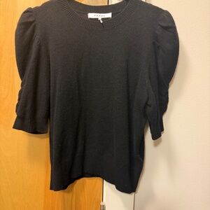 Frame Puff Sleeve 100% Cashmere Sweater Black Size Small